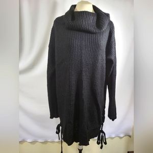 AMP black heavyweight cowl neck sweater women's XL  #985